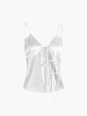 Satin Tie-Front Cami Top