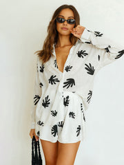 Chill Life Plant Print Shorts Set