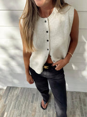 Casual Button Up Sweater Vest