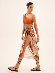 Coconut Grove Printed Chiffon Cover Up Skirt