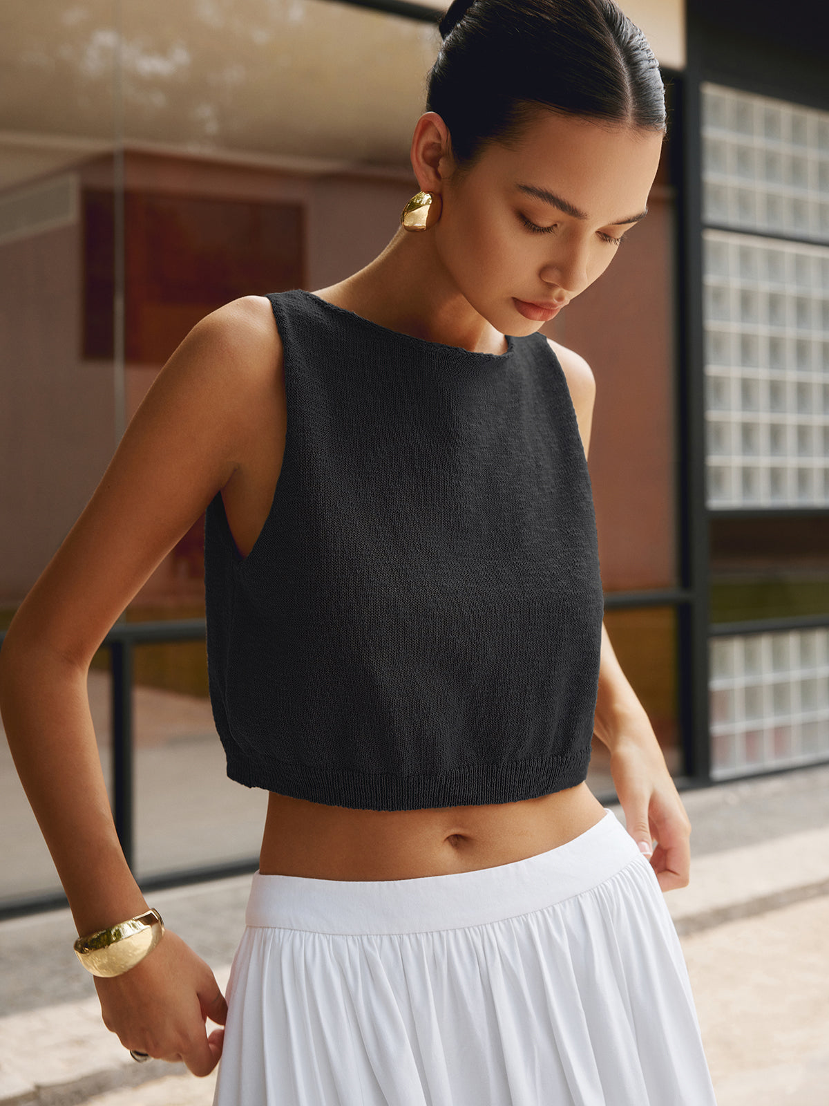 Cotton Blends Crop Top