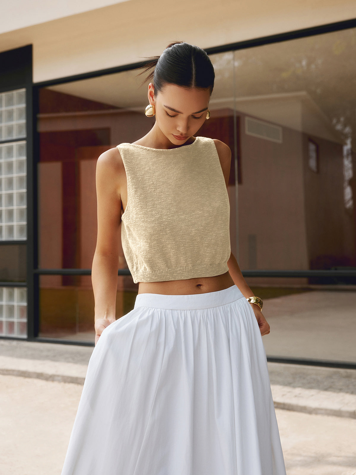 Cotton Blends Crop Top