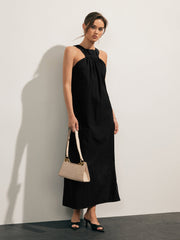 Solid Sleeveless Long Dress