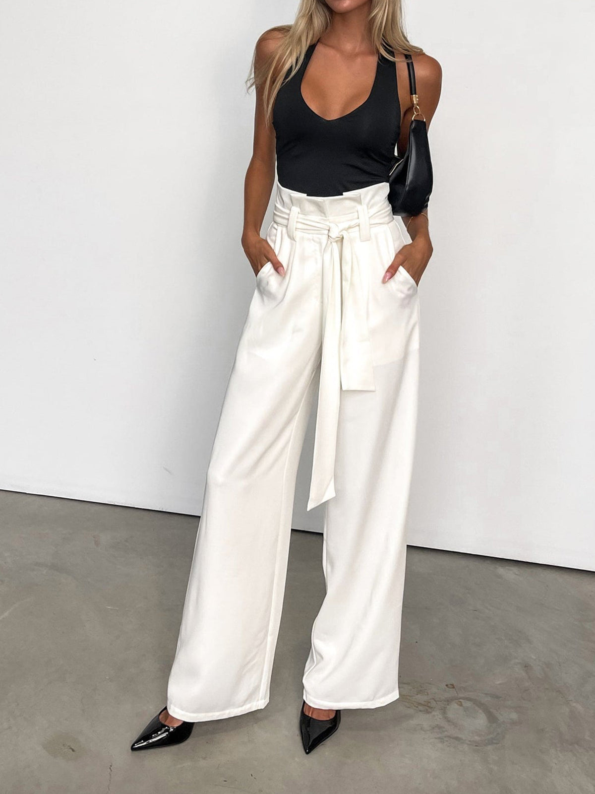 Minimalism Knotted Straight Leg Pants