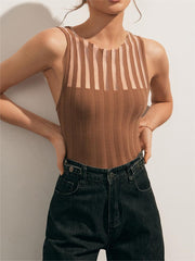 Sheer Ribbed Tank Top