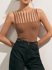 Sheer Ribbed Tank Top