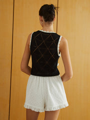 Rosette Decor Sweater Vest