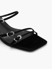 Square Toe Strappy Heeled Sandals