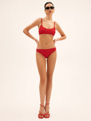 Cherry Bomb Solid Lace-Up Bikini Set