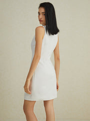 Sleeveless Muti-Button Short Dress