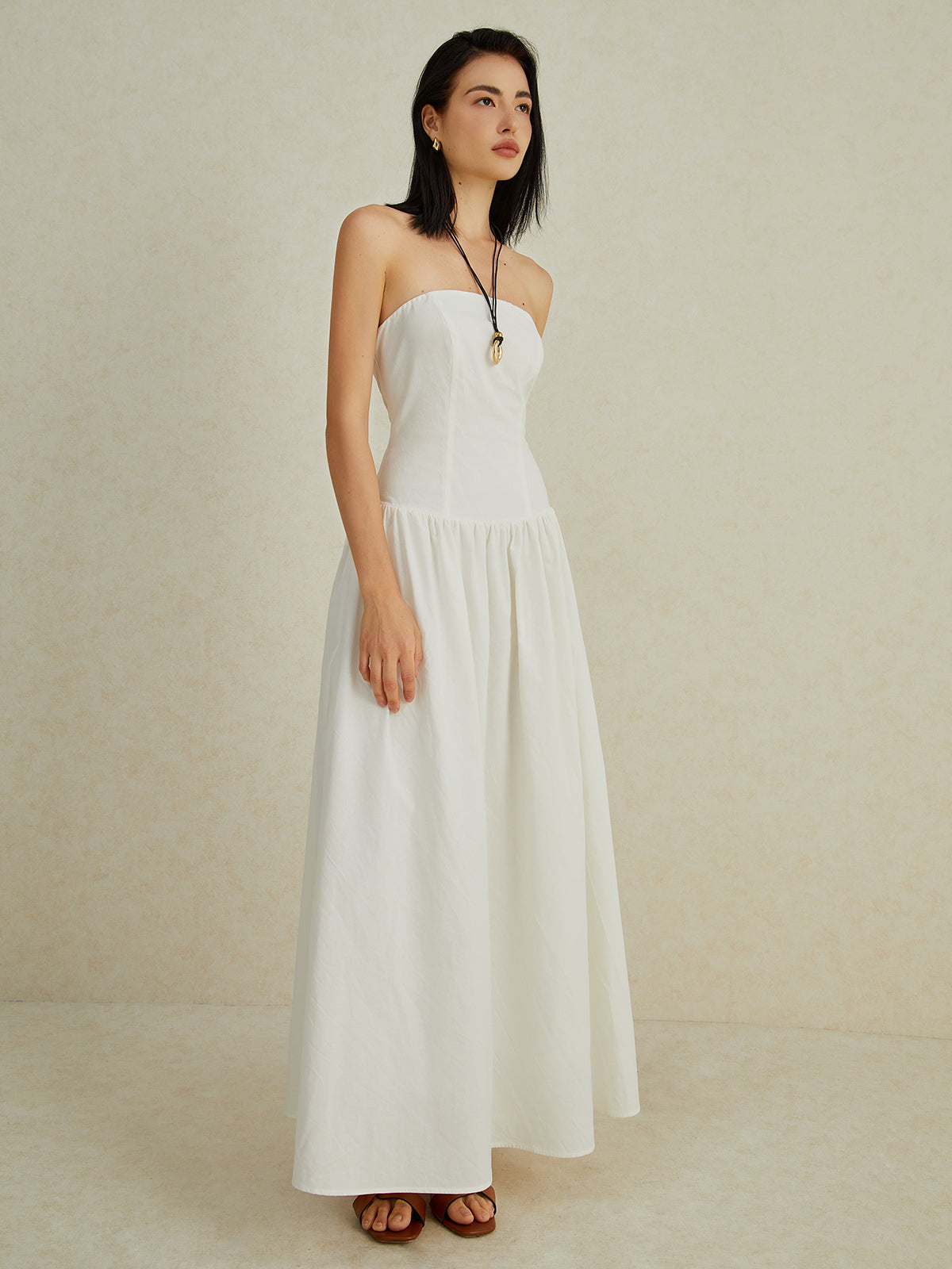 Pure Cotton Tube Long Dress