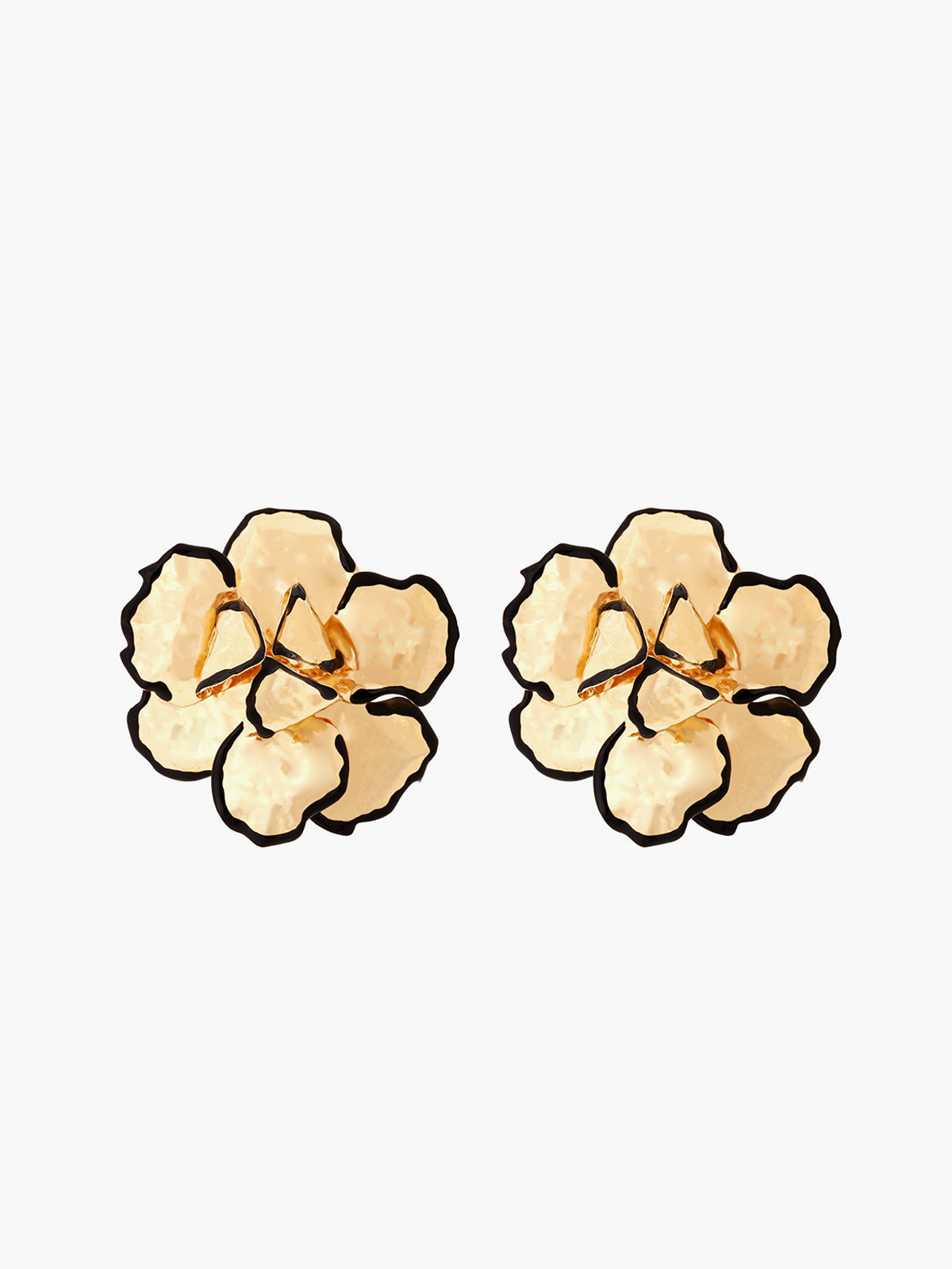 Contrast Trim Floral Earrings