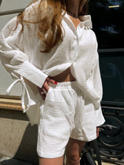 Pure Cotton Loose Knotted Shorts Set