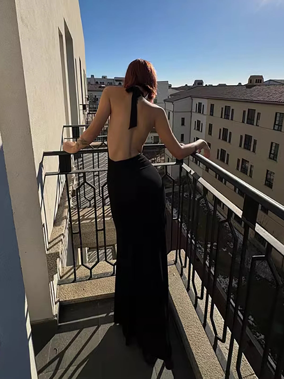 Halter V-Neck Backless Long Dress