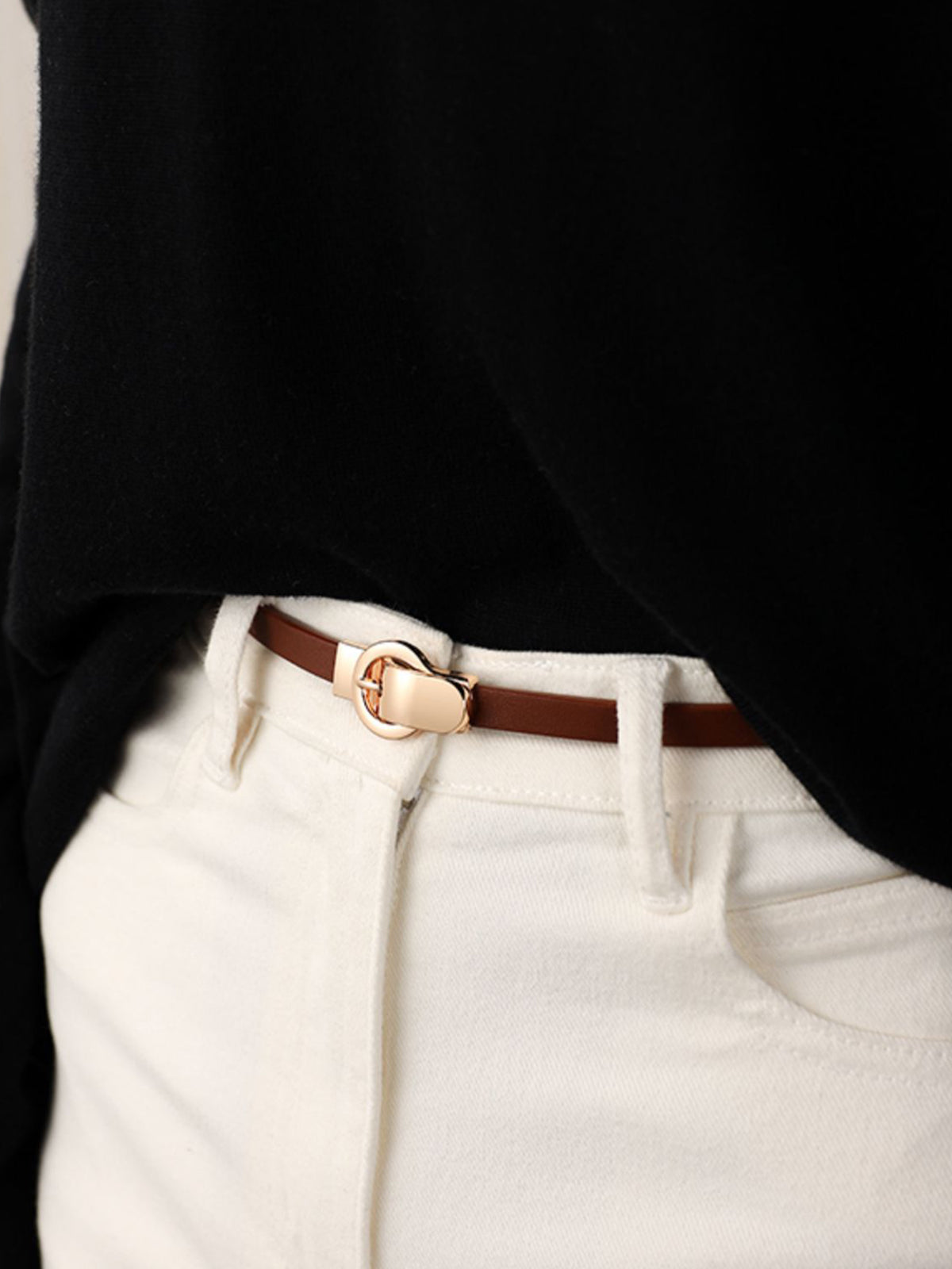 Hook Buckle Skinny Belt