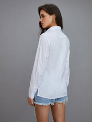 Collared Wrap Long Sleeve Shirt