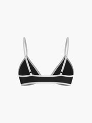 Contrast Strap Triangle Bikini Set