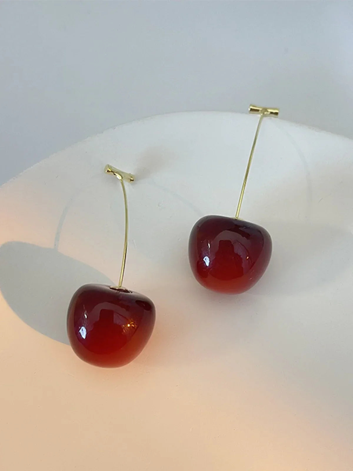 Cherry Drop Burgundy Earrings