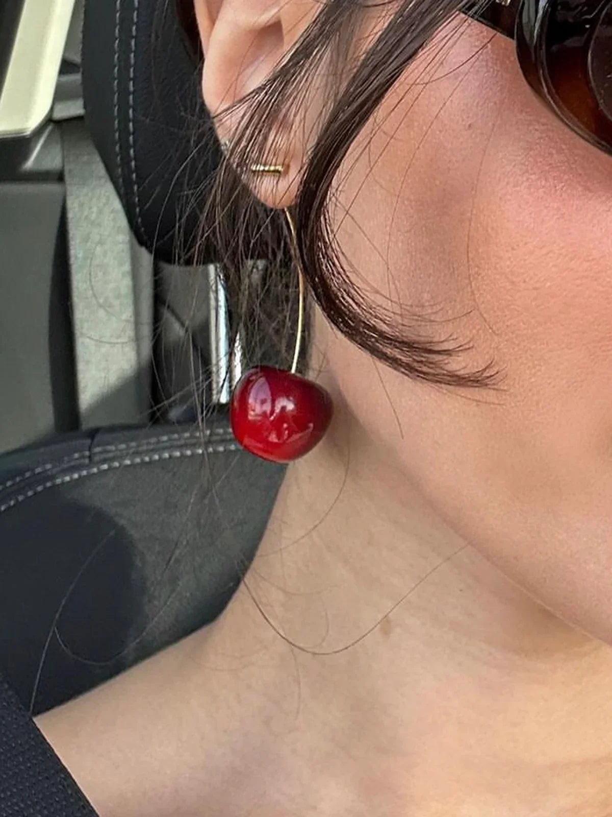 Cherry Drop Burgundy Earrings