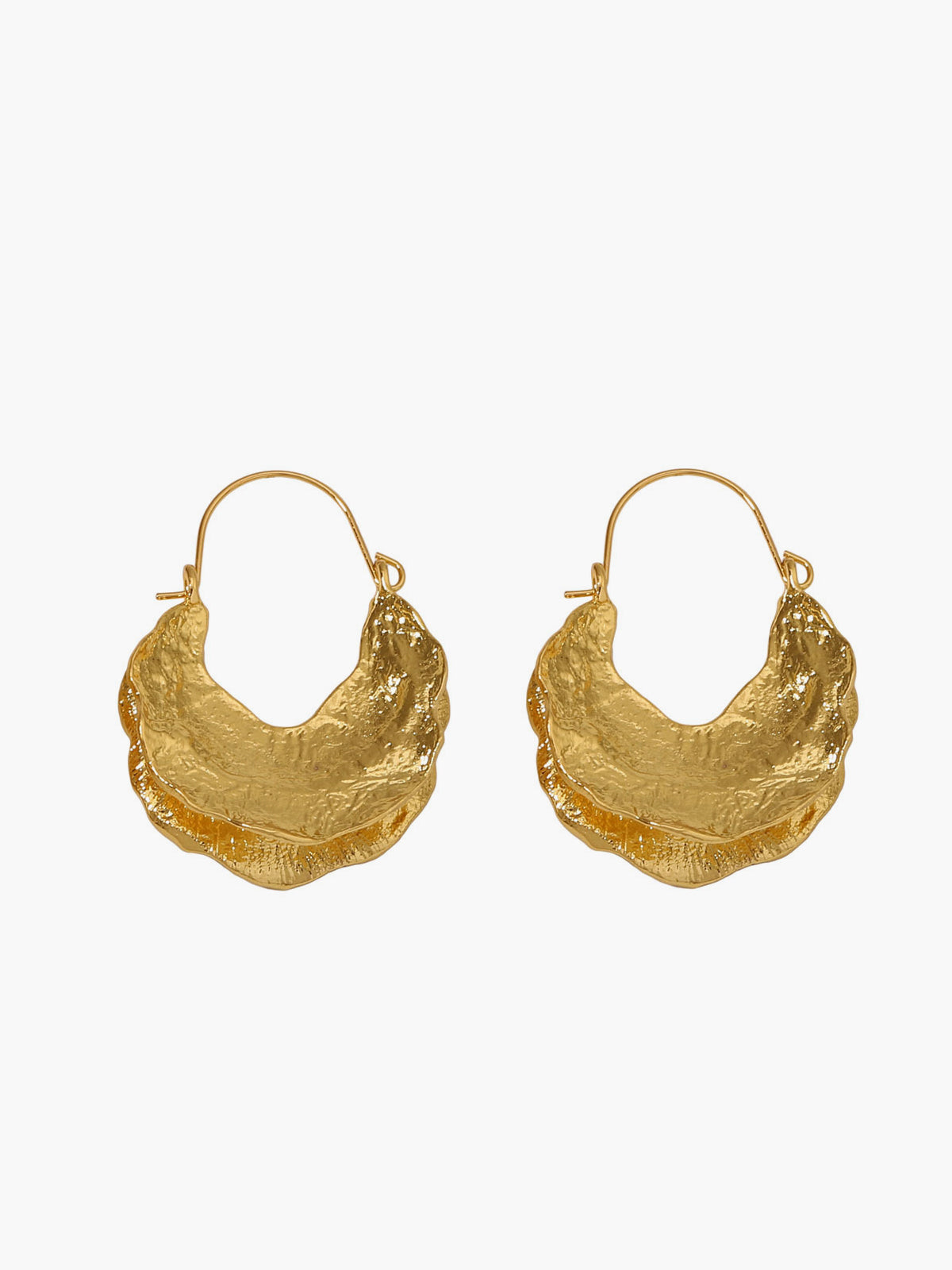 Fulani Basket Gold Round Earrings