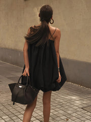 Solid Sleeveless Balloon Cami Dress