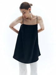 Satin Sleeveless Solid Loose Tank Top