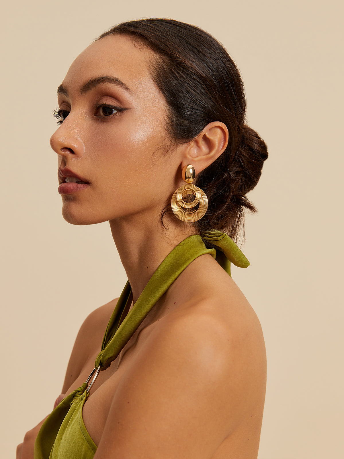 Golden Round Earrings