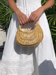 Vintage Wicker Basket Bag