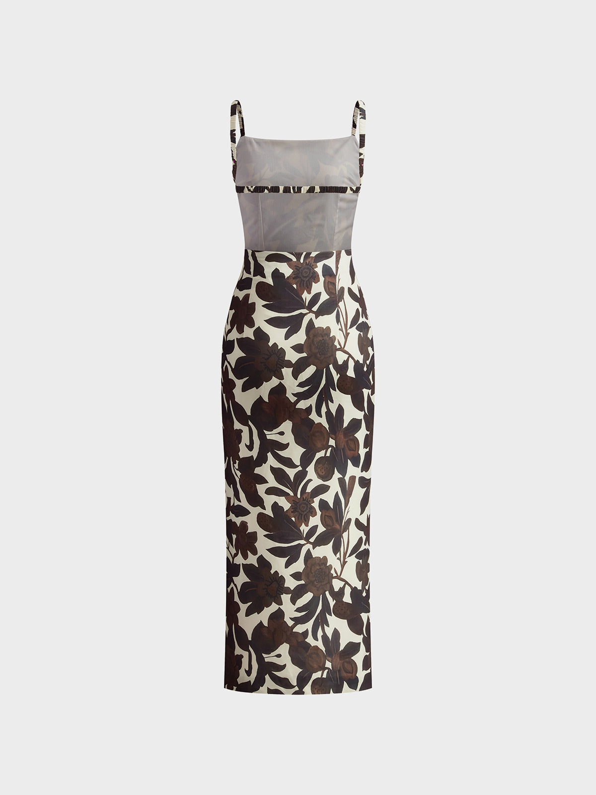 Backless Print Split Zipper Dress