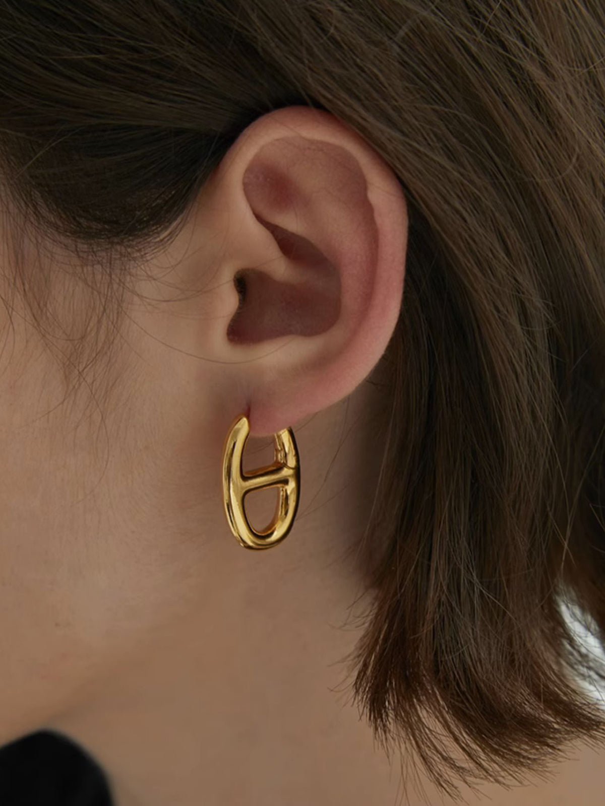 Golden Pig Nose Earrings