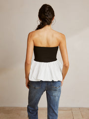 Bubble Two-Tone Tube Top