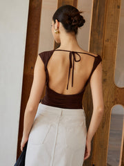 Backless Tie Back T-Shirt