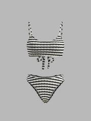 Striped Tie Back Bikini Set