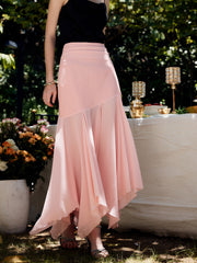 Paneled Pleated Maxi Skirt