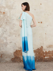 Ombre One Shoulder Long Dress