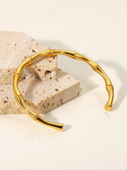 Golden Open Bamboo Bracelet