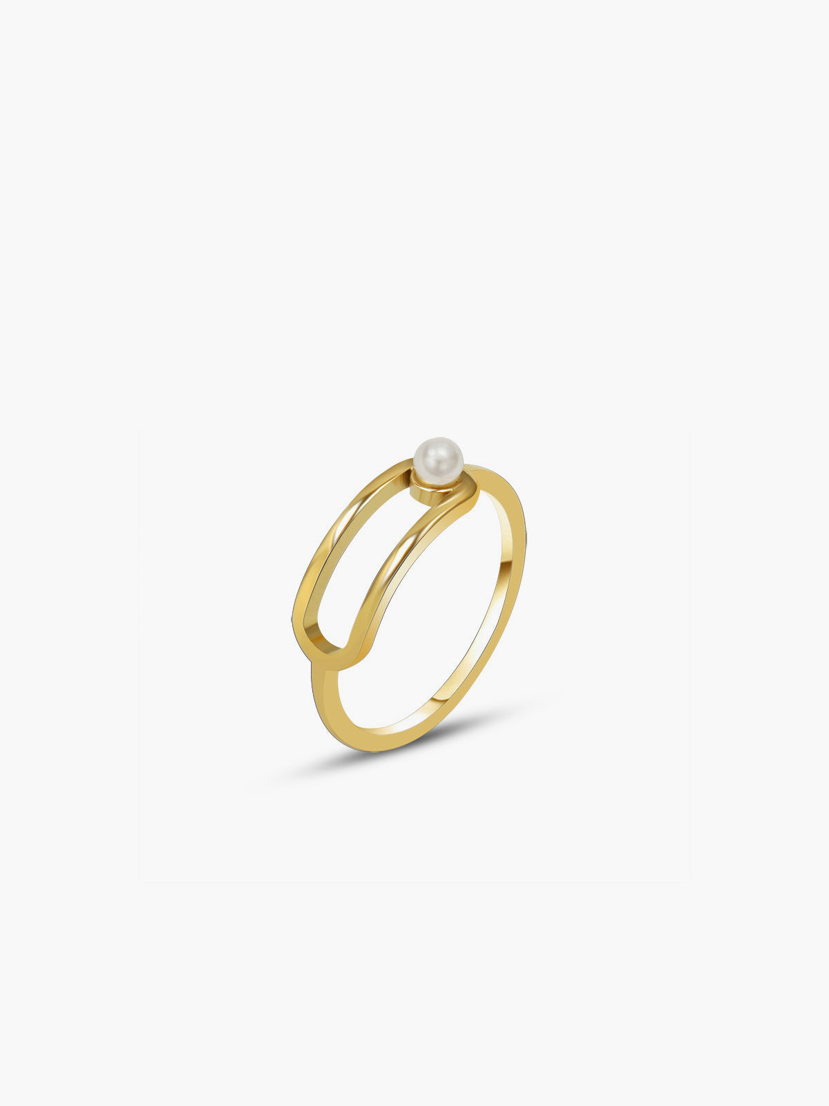 1pc Golden Imitation Pearl Ring