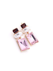 Geometric Rhinestone Drop Earrings