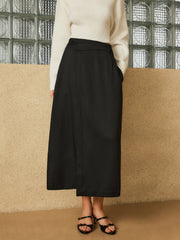 Plain Pockets Midi Skirt