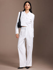 Polo Pleated Pockets Pants Set