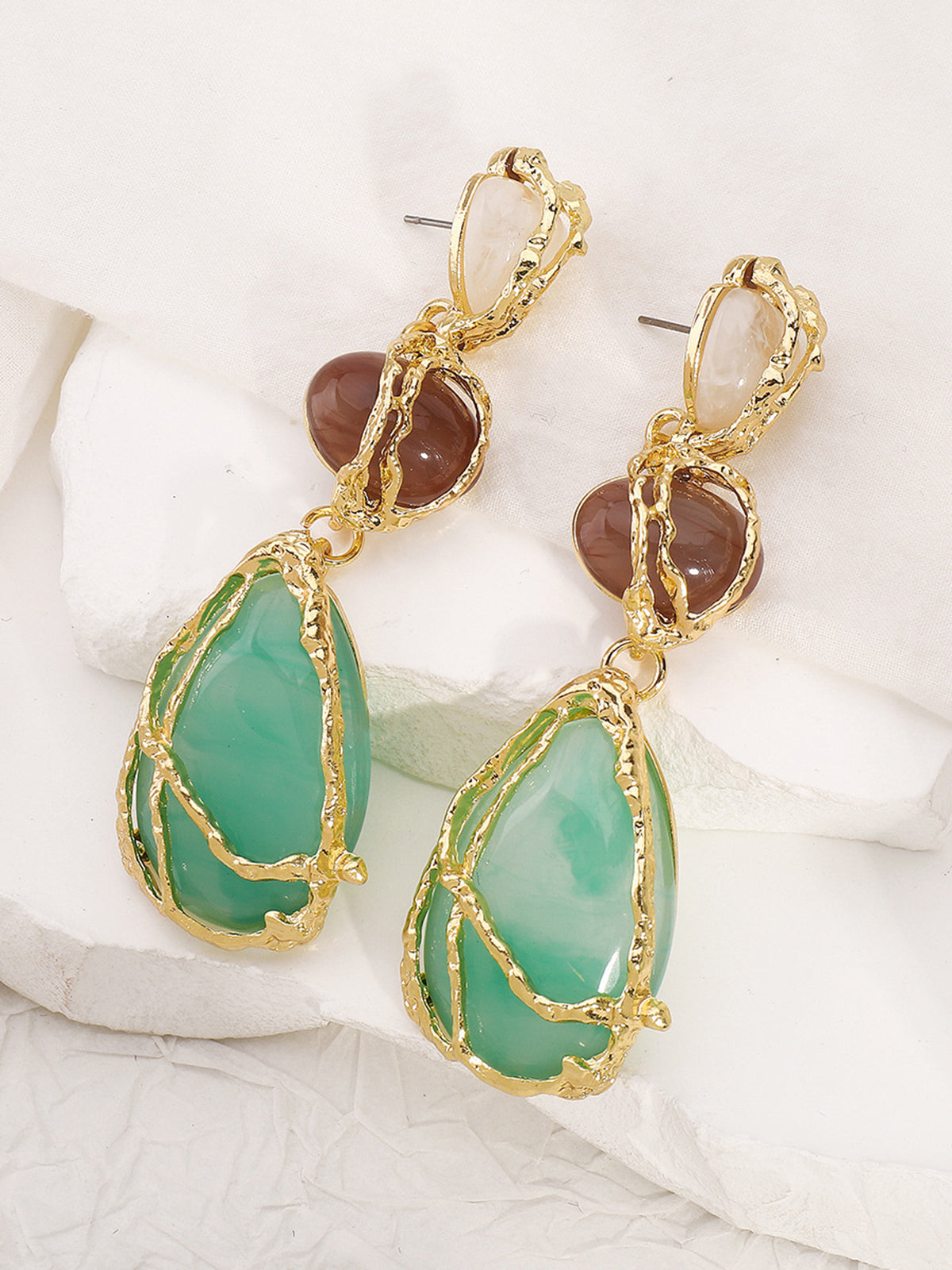 Alloy Net Water Drop Earrings