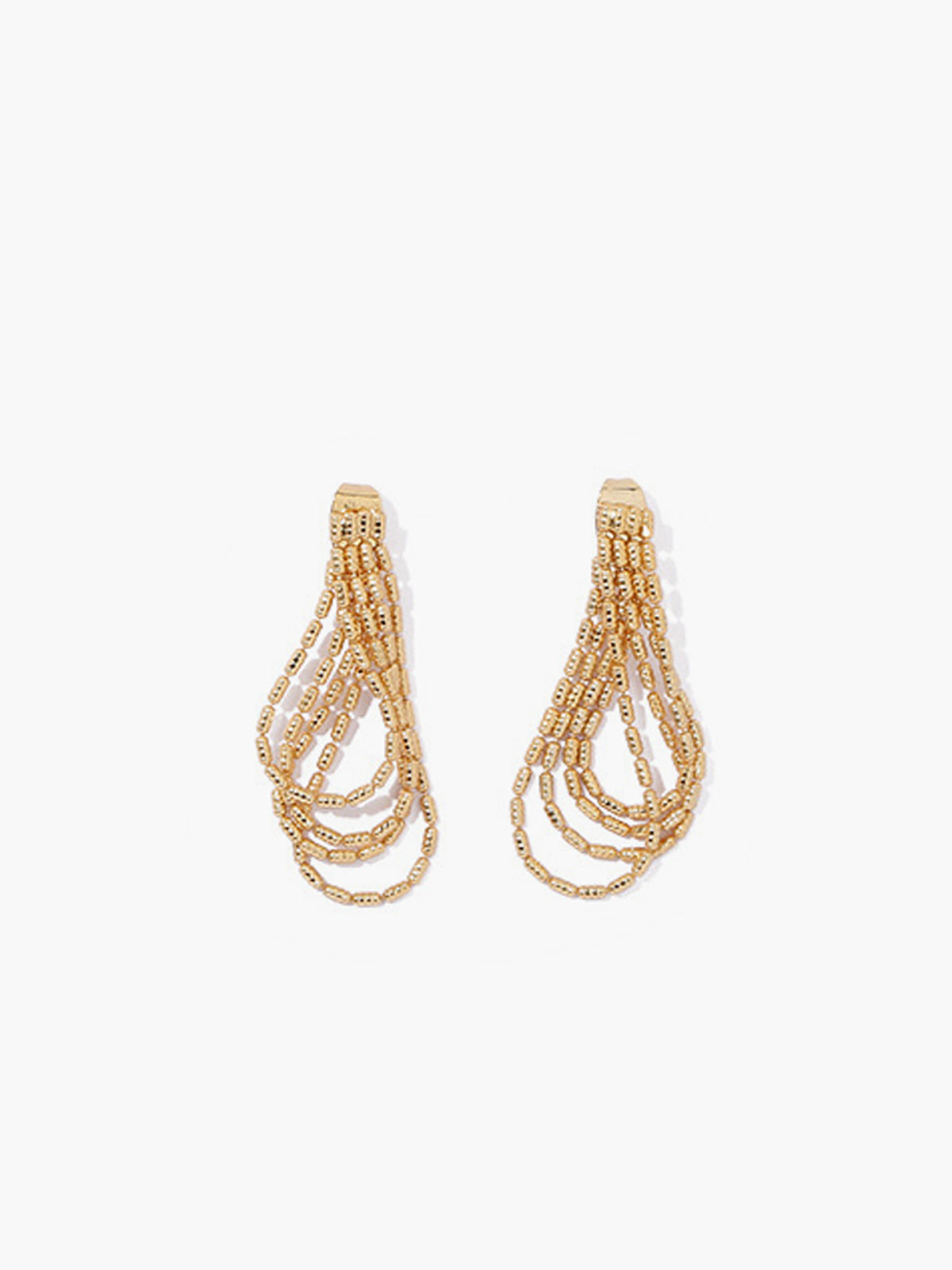 Golden Tassel Chain Drop Earrings