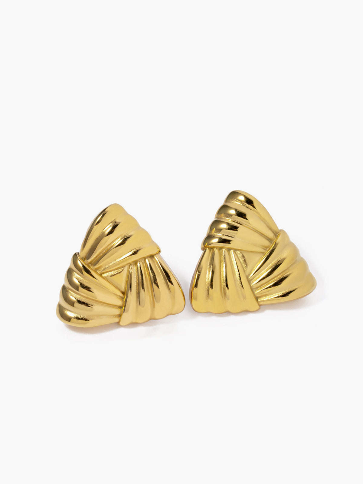 Braided Textured Triangle Earrings