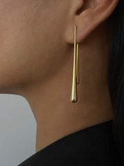 Asymmetrical Golden Water Drop Earrings