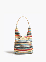 Rainbow Grass Woven Shoulder Bag