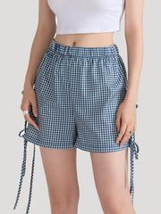 Plaid Bow Tie Shorts