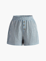 Vintage Pinstripe Button Shorts