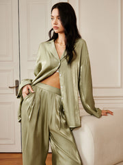 Satin Draped Pants Set