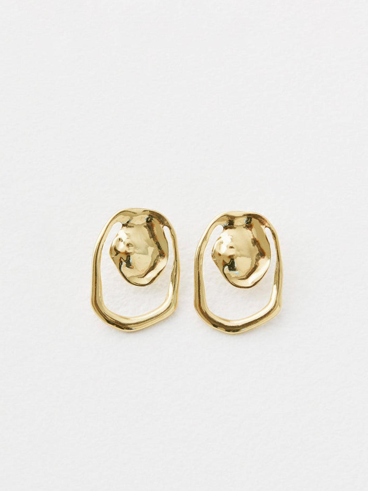 Golden Stone Edge Earrings