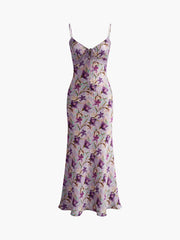 Floral Printed Tie Front Cami Dress